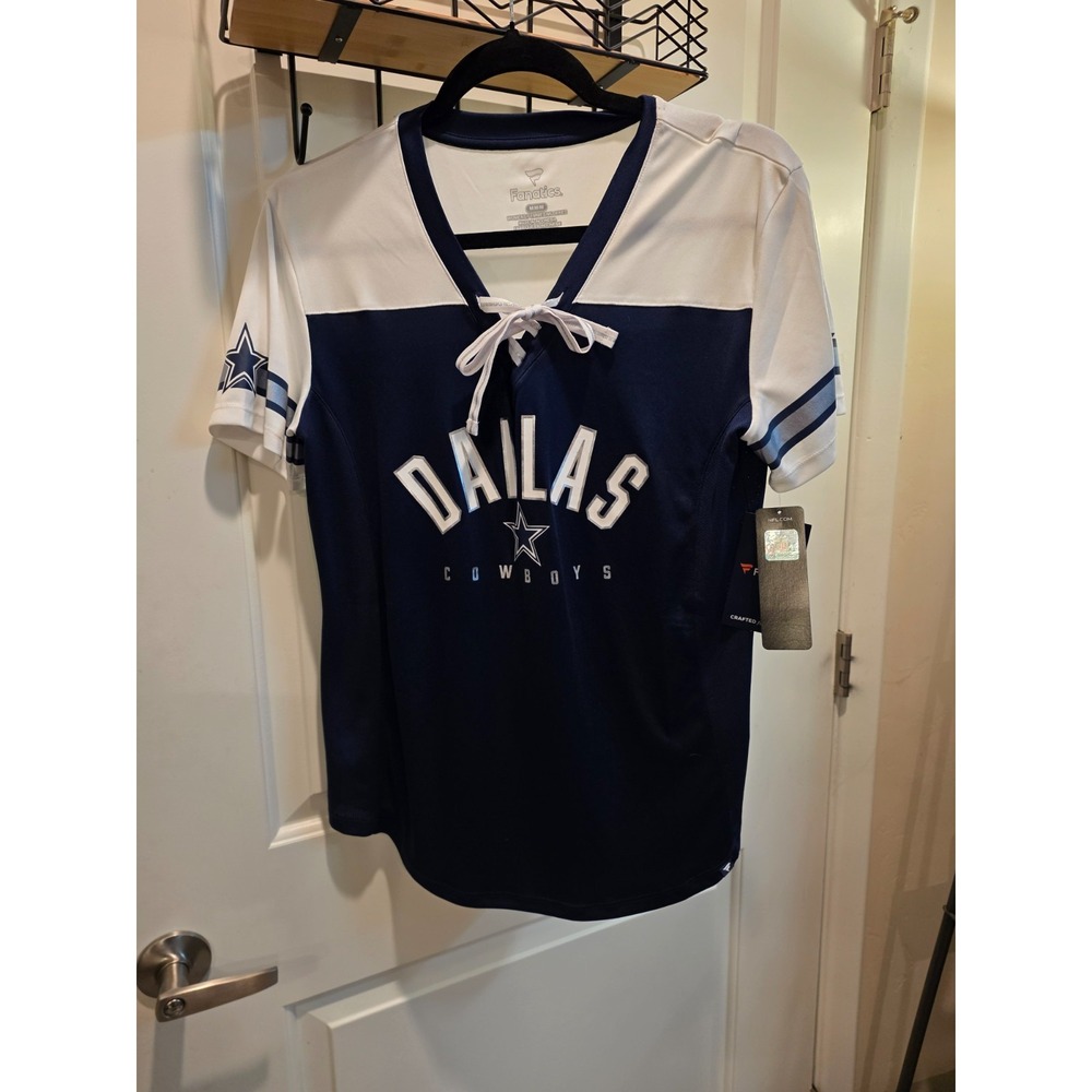 Fanatics Dallas Cowboys womens v-neck lace up jersey